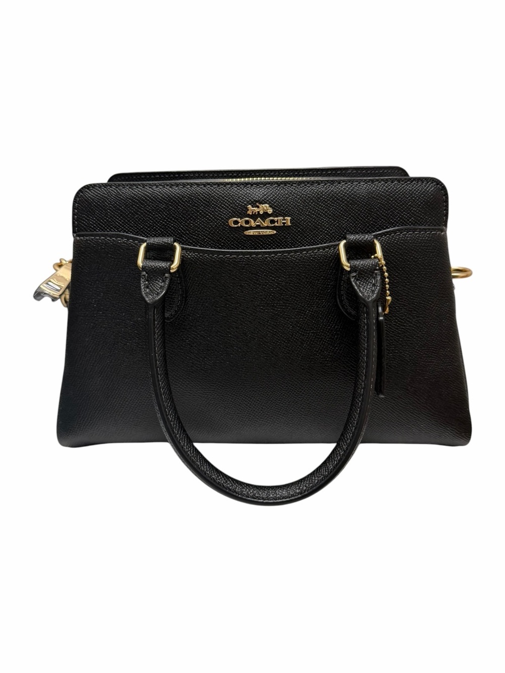Coach Pebbled Black Leather Satchel Handbag